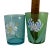Late 20th Century Hand-Painted Green & Blue Victorian Tumblers Glasses- a Pair For Sale - Image 5 of 6