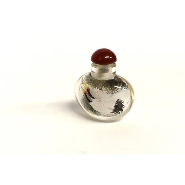 Snuff Bottle Painted From Inside Crane For Sale - Image 9 of 11