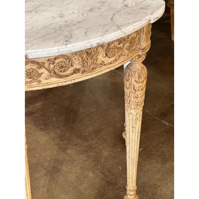 1940s Italian Carved Demi-Lune Consoles For Sale - Image 5 of 8