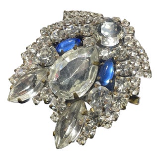 1950s Lilien Czech Glass Brooch, Sprite Face. Signed. For Sale
