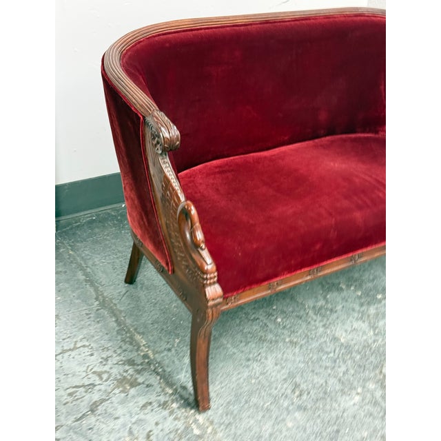Laurel Crown Empire Swan Settee For Sale - Image 11 of 12