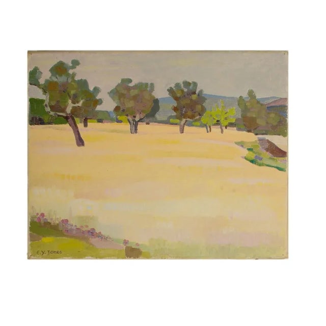 Yellow Ernest Yarrow-Jones (British B. 1872- D. 1951), "Spring Trees" Oil Painting For Sale - Image 8 of 8