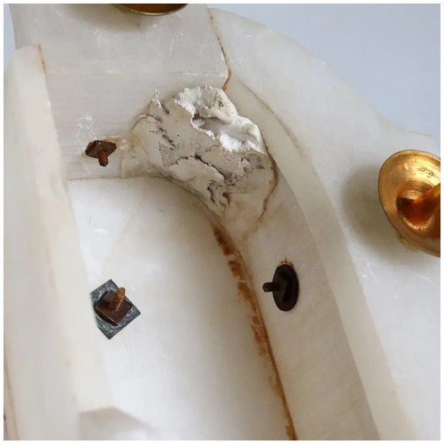 Figurative French Philippe H. Mourey Napoleon III Gilt Bronze and Alabaster Figural Mantel Clock For Sale - Image 3 of 8