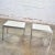Handsome pair of square mid-century modern to modern Parsons style side tables or end tables comprised of a rectangular...