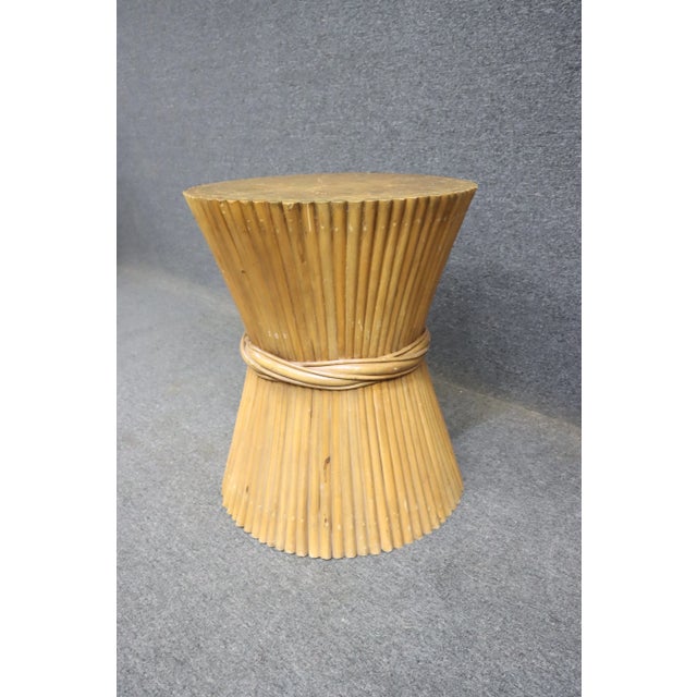 Mid-Century Modern McGuire Attributed Bamboo Table For Sale - Image 3 of 5