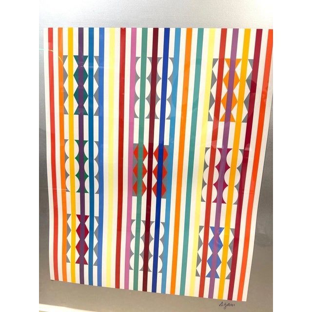 Mid-Century Modern 1970s Yaacov Agam Signed Optical Art the Eclipse Serigraph For Sale - Image 3 of 8