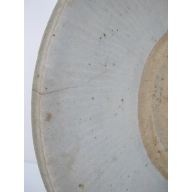 Chinese East Asian Song or Yuan Style Celadon Glaze Shallow Earthenware Bowl For Sale - Image 4 of 9