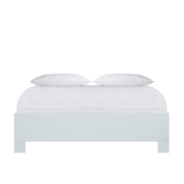 Wood Liam Platform Bed Queen - Light Blue For Sale - Image 7 of 12