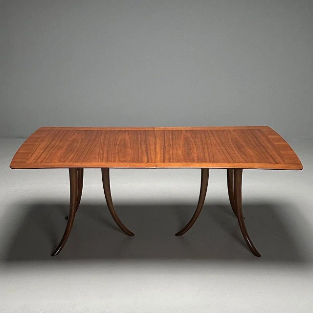 t.h. Robsjohn-Gibbings, Mid-Century Modern, Saber Leg Dining Table, Walnut, 1956 For Sale - Image 4 of 12