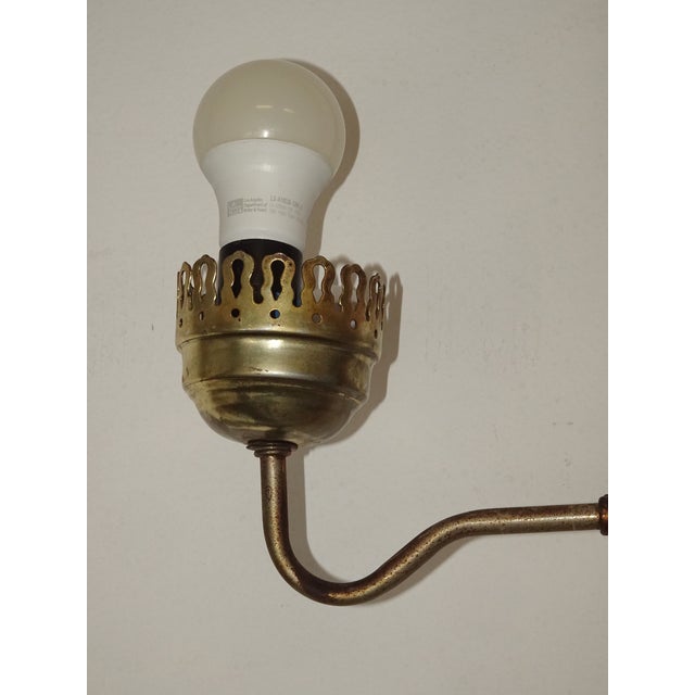 Brown Vintage Mid Century Modern Gold Brown Tension Pole Lamp For Sale - Image 8 of 17