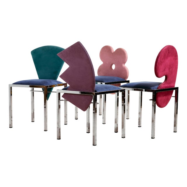Omaggi Chairs by Salvati & Tresoldi for Saporiti Italia, 1980s, Set of 4 For Sale