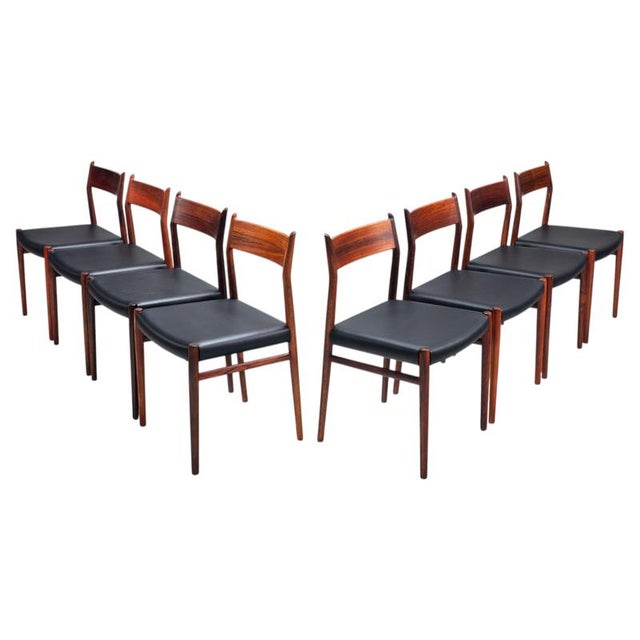 Model 418 Dining Chairs in Rosewood by Arne Vodder for Sibast Mobler, Denmark, 1960, Set of 8 For Sale - Image 17 of 17