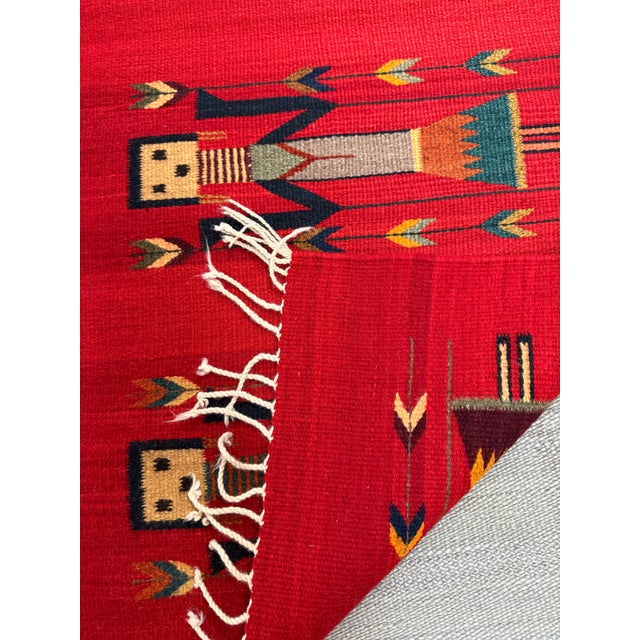 1ft 11in × 3ft 8in Southwestern Navajo Yei Russet Ancestor Area Rug For Sale - Image 9 of 11