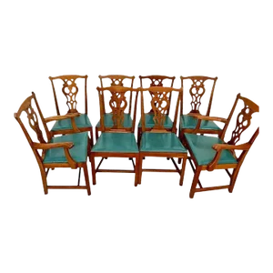 Stickley Dining Room Chairs Authentic 1966 English Country Cherry Wood - Set of 8