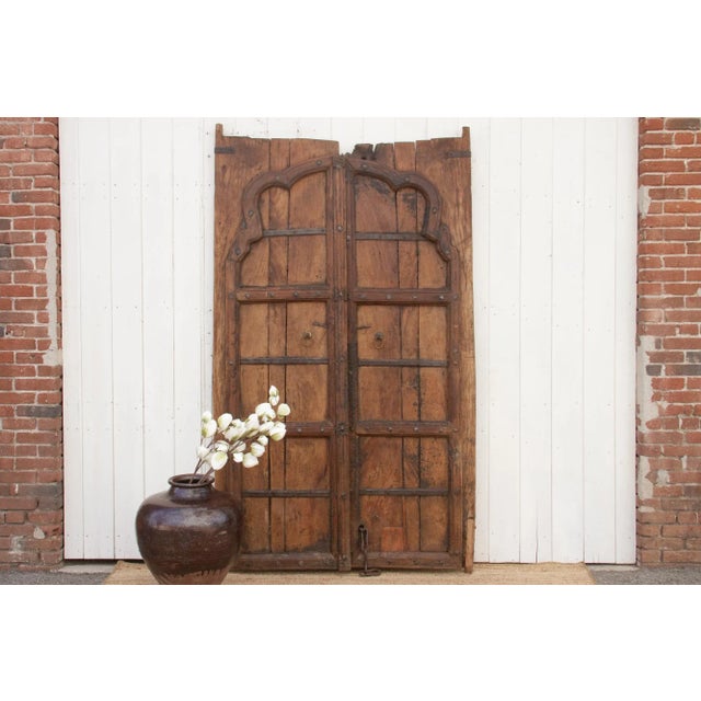 Islamic Early 1800's Moorish Arched Antique Door For Sale - Image 3 of 10