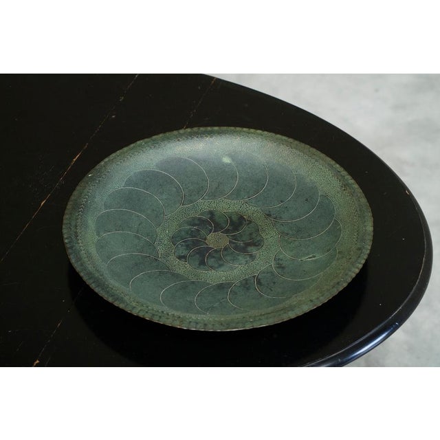 Green Art Deco Centerpiece Bowl in Verdigris Copper, 1930s For Sale - Image 8 of 12