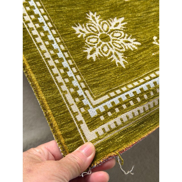 Green Vintage French Reversible Alpine Jacquard Tapestry Blanket - Chalet & Deer For Sale - Image 8 of 13
