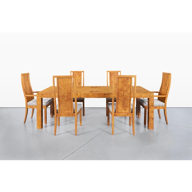 Vintage Burl Wood Dining Table by Milo Baughman for Thayer Coggin For Sale - Image 9 of 15