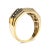 Contemporary Men's 14K Yellow Gold Plated .925 Sterling Silver 1 1/2 Cttw White and Black Treated Diamond Cluster Ring (Black / I-J Color, I2-I3 Clarity) - Size 11 For Sale - Image 3 of 5