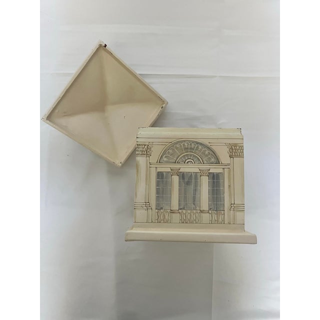Vintage Architectural House-Form Box – Heavy, Hand-Painted & Full of Character For Sale - Image 11 of 12