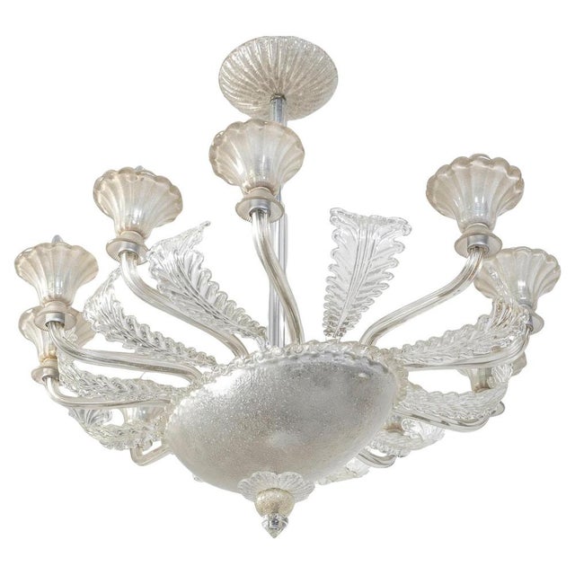 Art Deco Oval Murano Glass Chandelier from Barovier, 1940s For Sale - Image 11 of 11