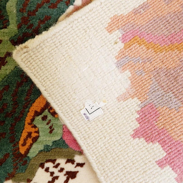 Vintage Floral Wool Rug For Sale - Image 3 of 15