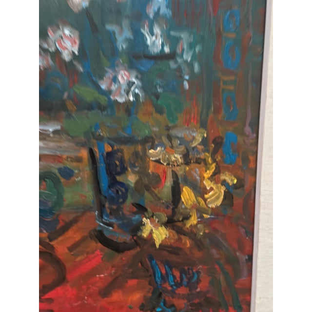 Eric With, Still Life with Flowers, 1960s, Oil Painting on Canvas, Framed For Sale - Image 8 of 18
