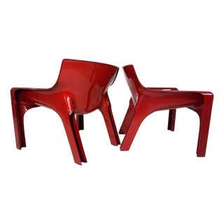 Vicario Lounge Chairs by Vico Magistretti for Artemide, 1970s, Set of 2 For Sale