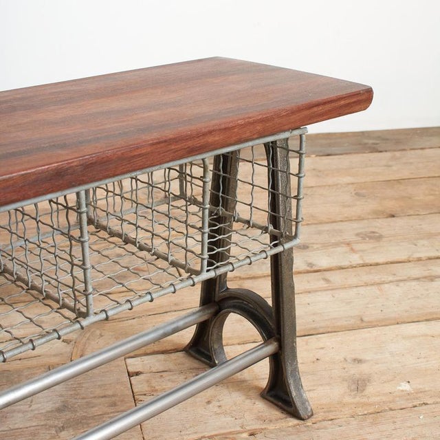 Vintage School Locker Room Storage Pigeon Hole Bench, 1950s For Sale - Image 3 of 6