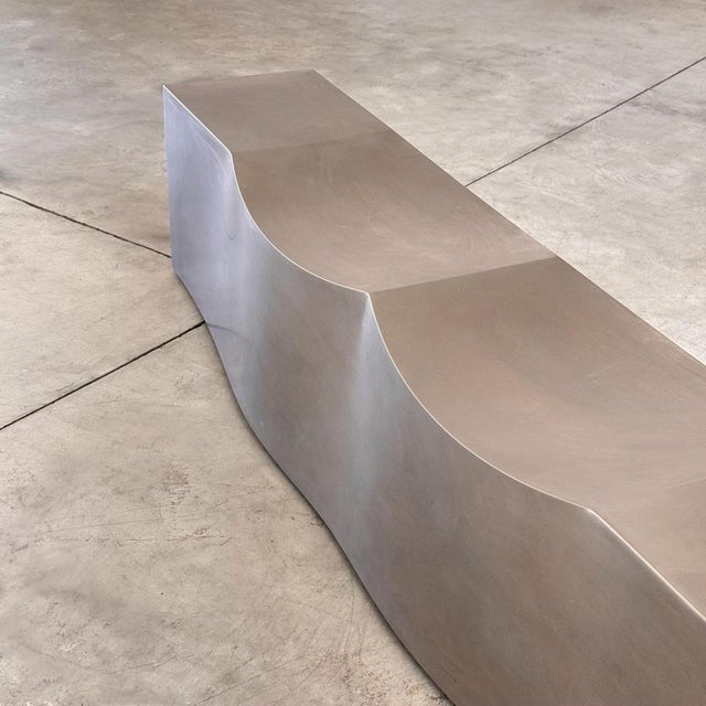 Silver Sculptural Double Dip Bench attributed to Chris Howker for B&B Italia, 2004 For Sale - Image 8 of 18