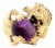 Amethyst 14k Yellow Gold Dragon Ring - Size 3 For Sale