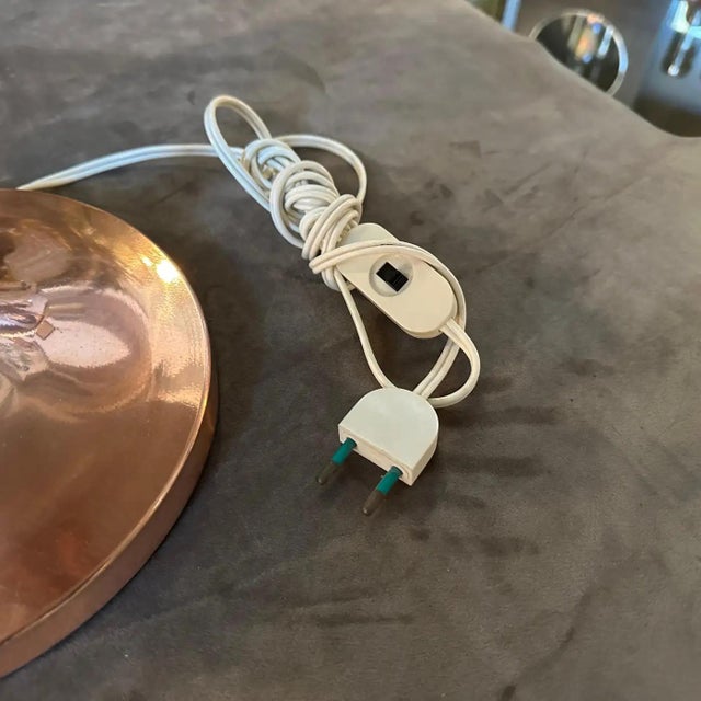 Metal 1970s Mid-Century Modern Copper and Steel Italian Table Lamp For Sale - Image 7 of 11
