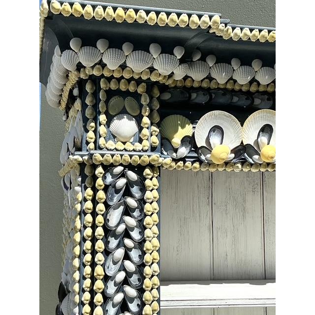Vintage Shell Encrusted Tall Etagere For Sale - Image 4 of 12