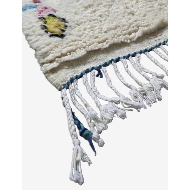 Textile Handmade Tribal Azilal Moroccan Rug - 6.9 X 5.9 Ft For Sale - Image 7 of 8