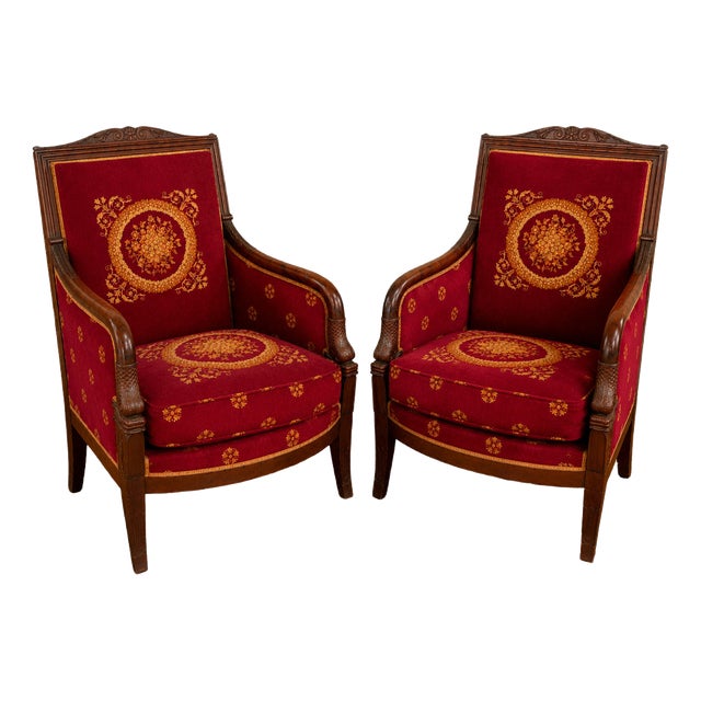 Empire Mahogany Chairs, Set of 2 For Sale