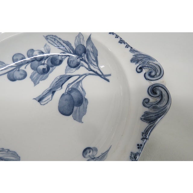 Prunes U and C Sarreguemines French Iron Stone Bowl With Handles Prunes 4627b For Sale - Image 9 of 16