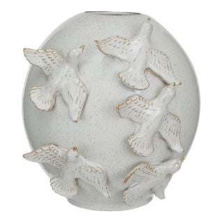 Sculptural Bird Handmade Stoneware Vase For Sale