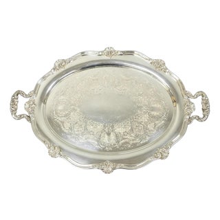 Vintage Reed & Barton 05600 Regent Victorian Silver Plated Serving Platter Tray For Sale