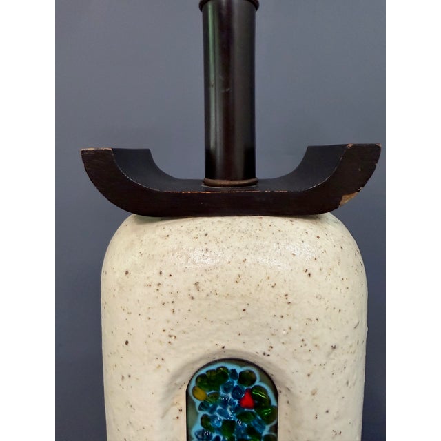 1960s Ceramic Lamp W/ Fused Glass Mosaic Panels, Attributed to Bitossi for Raymor For Sale - Image 13 of 17