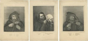 May & Wirsing, Monks Committing Sins, 1850, Set of 3