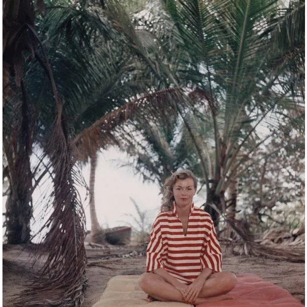 Andros Island 1957 Marsha Gayle of Paris enjoys a deserted beach near Calabash Bay, Andros, Bahamas, 1957. (Photo by Slim...