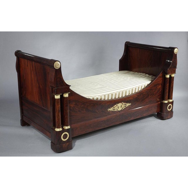 19th Century Restoration Period Mahogany and Gilt Bronze Sofa Bed, 1820s For Sale - Image 6 of 14