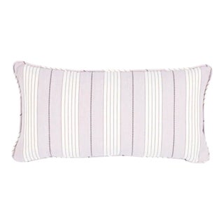 Schumacher Audrey Stripe 24" Lumbar Pillow in Lilac For Sale