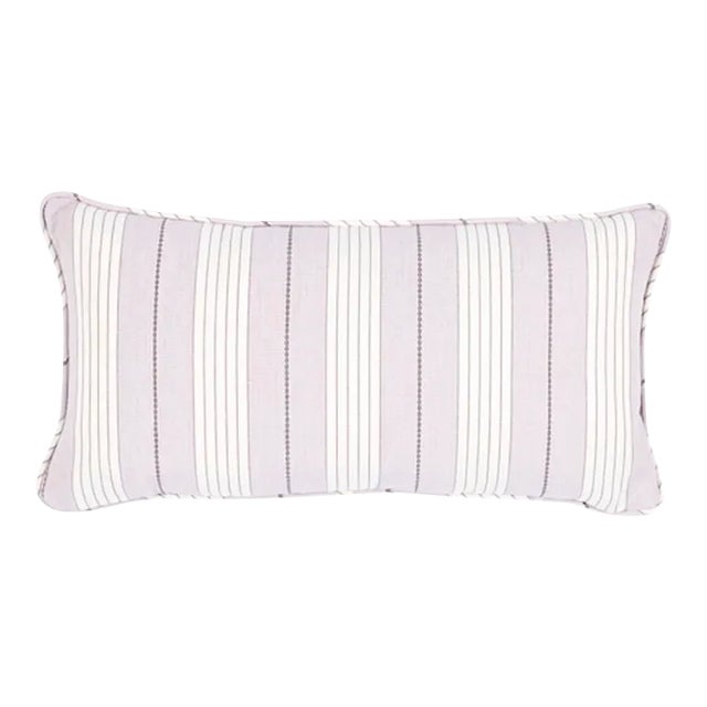 Schumacher Audrey Stripe 24" Lumbar Pillow in Lilac For Sale