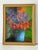 Vibrant floral still life - flowered in. Blue vase . Signed Slagman. In period gold frame.