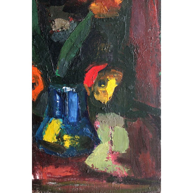 Flowers. Canvas, cardboard, oil, 69x50 cm aleksandr rodin (1922-2001) painter born in a family of farmers. Wife rasma lace...