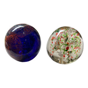 Vintage Collection of Glass Paperweights- Set of 2