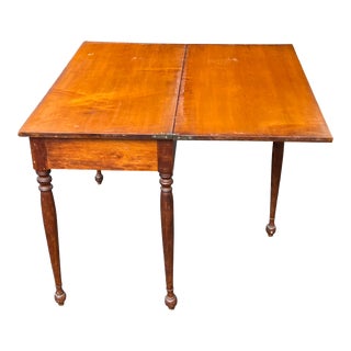 Late 19th Century Farmhouse Antique Primitive Sheraton Style Flip Top Table For Sale
