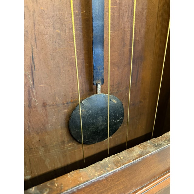 19th Century English Mahogany Inlaid Wide-Body Tall Case Clock With Hand-Painted Dial, Circa 1860–1870 For Sale - Image 17 of 17