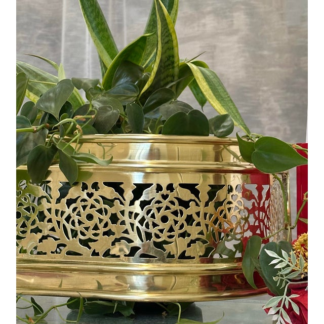 Antique Brass Fireplace Fender Pierced English Brass, Circa 1890's For Sale - Image 9 of 9